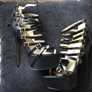 Bebe strap platform heels